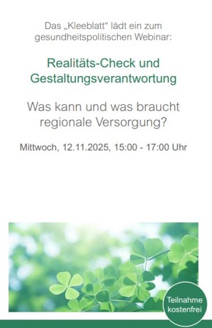Einladung zum gesundheitspolitischen Webinar